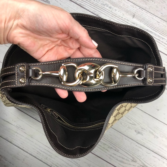Authentic Gucci Horsebit Hobo Bag Brown Leather - Picture 2 of 8